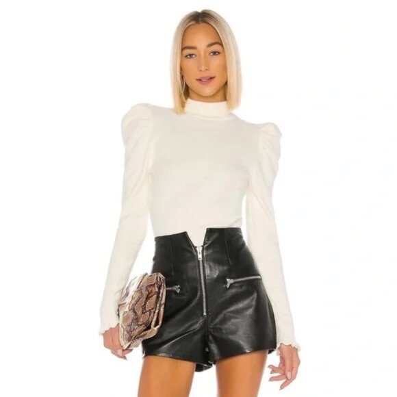 LPA Marie Ruffle Sleeve Sweater in Ivory - Picture 2 of 5